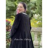 manteau réversible LOUNA velours noir, doublé en coton noir à fleurs Les Ours - 5