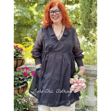 robe / veste cache-coeur POEMA organza noir Les Ours - 7