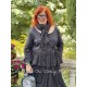 jacket MELISSA black poplin and black cotton voile with small white dots ruffles Les Ours - 4