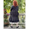 jacket MELISSA black poplin and black cotton voile with small white dots ruffles Les Ours - 6