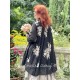dress SIMONETTE black cotton voile with flowers and small white dots Les Ours - 5
