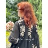 dress SIMONETTE black cotton voile with flowers and small white dots Les Ours - 6