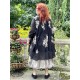 dress SIMONETTE black cotton voile with flowers and small white dots Les Ours - 4