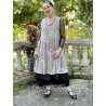 dress JULIA taupe poplin with flowers Les Ours - 2