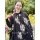 dress SIMONETTE black cotton voile with flowers and checks Les Ours - 2