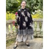 dress SIMONETTE black cotton voile with flowers and checks Les Ours - 3