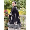 dress SIMONETTE black cotton voile with flowers and checks Les Ours - 6