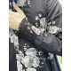 robe SIMONETTE voile de coton noir à fleurs et carreaux Les Ours - 18