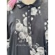 dress SIMONETTE black cotton voile with flowers and checks Les Ours - 19