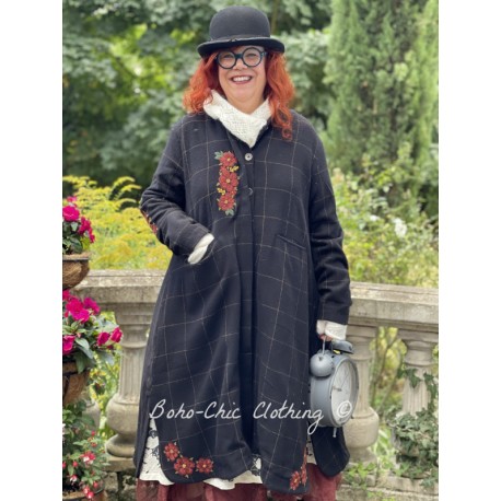 manteau 66359 laine Noire Ewa i Walla - 1