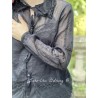 blouse 44801 Vintage black organdie