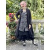 long jacket CAPUCINE black cotton voile with small white dots Les Ours - 7