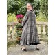 reversible coat LOUNA black velvet and checked cotton lining Les Ours - 5