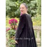 reversible coat LOUNA black velvet and checked cotton lining Les Ours - 9