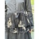jacket MELISSA black poplin and black cotton voile with flowers ruffles Les Ours - 12