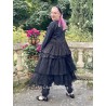 jacket MELISSA black poplin and black cotton voile with small white dots ruffles Les Ours - 10