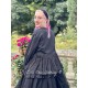 jacket MELISSA black poplin and black cotton voile with small white dots ruffles Les Ours - 11