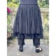 skirt ANEMONE black poplin and ruffle in black cotton voile with small white dots Les Ours - 3