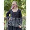 jacket MELISSA black poplin and checked cotton voile ruffles Les Ours - 1