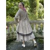 dress LIBERTINE taupe cotton and checked ruffle Les Ours - 7