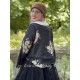 reversible jacket ROBINSON ecru velvet and black cotton with flowers lining Les Ours - 6