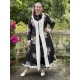 reversible coat LOUNA ecru velvet and black cotton with flowers lining Les Ours - 6