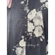dress SIMONETTE black cotton voile with flowers and small white dots Les Ours - 12