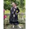 dress SIMONETTE black cotton voile with flowers and small white dots Les Ours - 7
