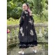 dress SIMONETTE black cotton voile with flowers and small white dots Les Ours - 9