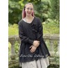 tunic CAMELIA black cotton voile with small white dots Les Ours - 7
