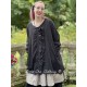 tunic CAMELIA black cotton voile with small white dots Les Ours - 6