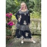 tunique BLANDINE voile de coton noir à fleurs et carreaux Les Ours - 4
