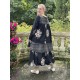 tunic BLANDINE black cotton voile with flowers and checks Les Ours - 5