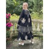 tunic BLANDINE black cotton voile with flowers and checks Les Ours - 5