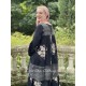 tunic BLANDINE black cotton voile with flowers and checks Les Ours - 3