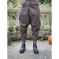 pantalon 11371 laine Marron à fines rayures