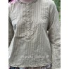chemisier 44816 coton Beige à fines rayures Ewa i Walla - 21