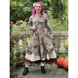 robe 55722 coton Marron à fleurs