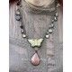 Collier Charm in Carved Bone Butterfly DKM Jewelry - 1