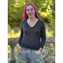 pull Vneck in Charcoal