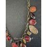 Necklace Charm in Carved Red Coral Coin DKM Jewelry - 5