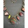 Collier Charm in Vintage Rhinestone Button DKM Jewelry - 6