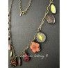 Collier Charm in Vintage Rhinestone Button DKM Jewelry - 9