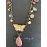 Collier Charm in Carved Bone Butterfly DKM Jewelry - 7