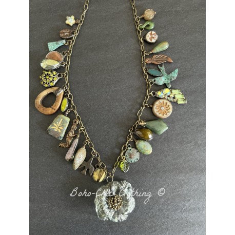 Collier Charm in Crystal Flower DKM Jewelry - 5