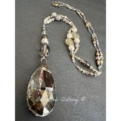 Necklace Crystal in Smoky teardrop DKM Jewelry - 5