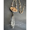 Necklace Crystal in Carved Stone Oval DKM Jewelry - 3