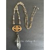 Necklace Crystal in Carved Stone Oval DKM Jewelry - 4