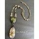 Necklace Crystal in Green Jasper Quartz DKM Jewelry - 8