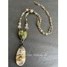 Necklace Crystal in Green Jasper Quartz DKM Jewelry - 8